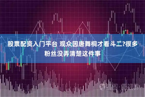 股票配资入门平台 观众因唐舞桐才看斗二?很多粉丝没弄清楚这件事